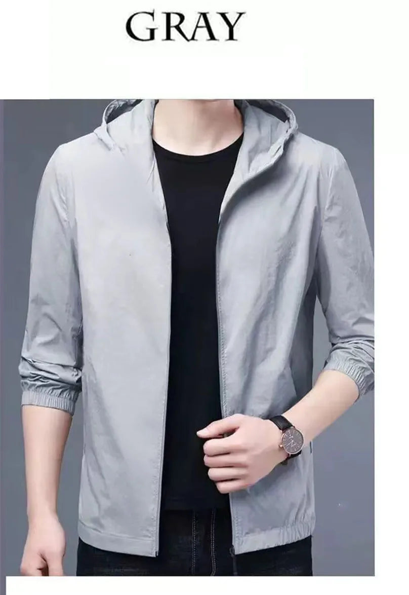 New Nylon Couples' jogging Coats Men's and Women's Sun Protection Clothing Men's and Women's Slim Adult's Universal Windbreaker Casual Breathable Hooded Sun Protection Clothing