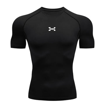 Compression T Shirt Men Summer Sportswear Running T-shirt Elastic Quick Dry Sport Tops Tee Athletic Gym Workout Shirts Men