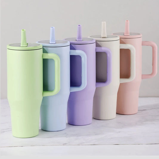 Stainless Steel Water Bottle 40oz Personalized Insulation Cup With Straw Vacuum Flask Cup Insulated Bottle For Outdoor Sports