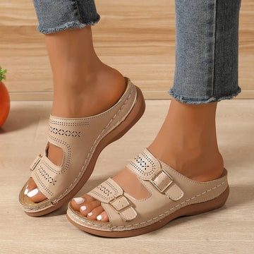 2025 Summer Fashion Women Wedge Slippers Premium Orthopedic Open Toe Shoes for Women Anti-slip Platform Retro Slippers Female