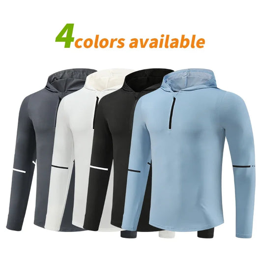 Compression Running Hoodies Men's Sports Suit Gym Fitness Sportswear Quick Dry Basketball Tights Outdoor Training Tracksuit 3306