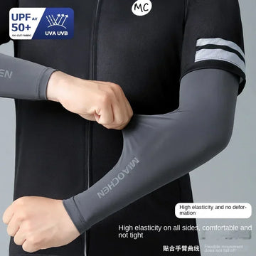 Men's Sunscreen Ice Silk Sleeve Men's Thin Summer UV Protection Sports Running Mountaineering Cyclist Sleeve