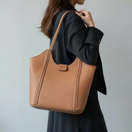 Women's Casual Tote Soft Leather Handbag Luxury handbags Designer Shoulder Hand Bucket Bag Ladies Doctor Shopping Sac A Main