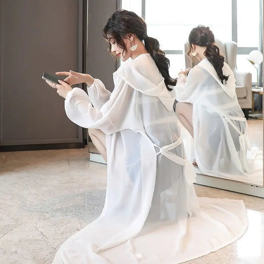 Over-knee Sun Protection Clothes for Women Mid-length Chiffon Shirt New Summer Breathable Thin Style Loose Protection Clothes