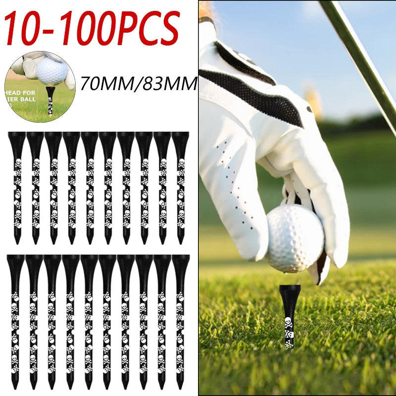 10-100pcs Golf Ball Tee Support Natural Wooden Golf Tee Holder Clip Stable Base Lightweight Long Tees Outdoor Sports Accessories