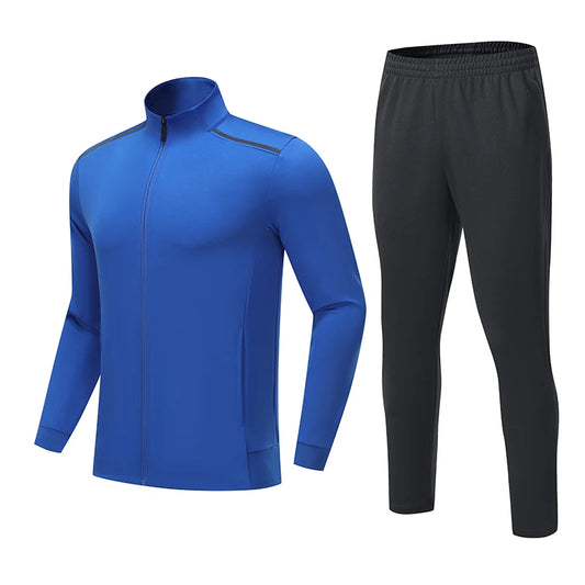 Custom Print Embroidered Logo Men Football Tracksuit Set Winter Plain Hooded Tracksuit Polyester Sports Jogger Tracksuit 6683