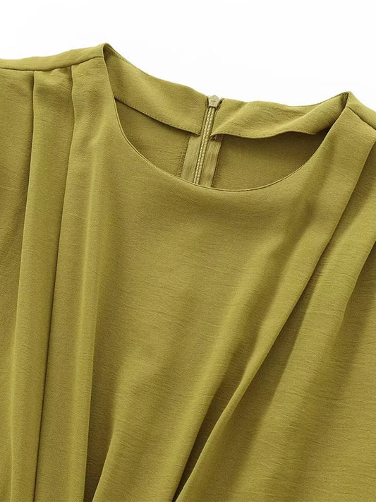 2024 Women's Autumn and Winter New Arrivals Fashion Temperament Open Design Buckle Decoration Sleeveless Long Dress