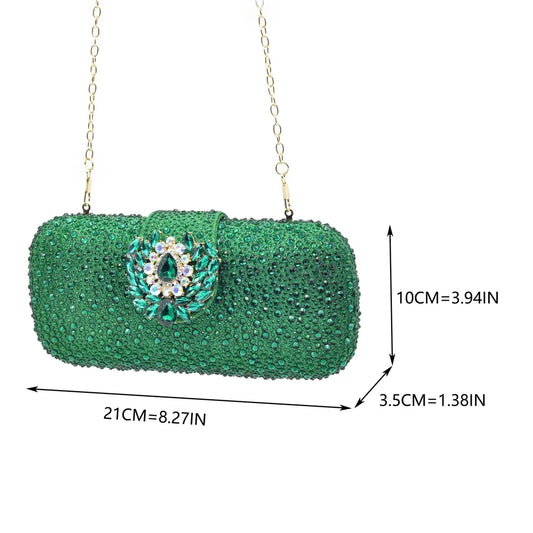 African Shoe and Bags Set for Wedding Nigerian Party Shoes and Bag Set Decorated with Rhinestone Elegant Heeled Pumps for Women