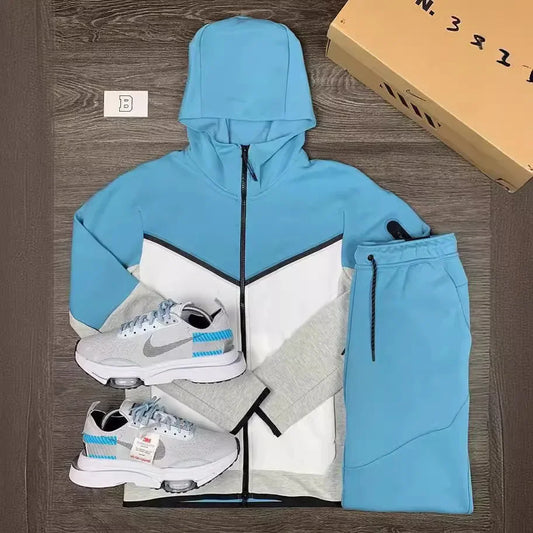 Men's Sportswear Set Spring Autumn New Hooded Casual Long Pants Ensemble Comfortable Breathable Lightweight Sportswear