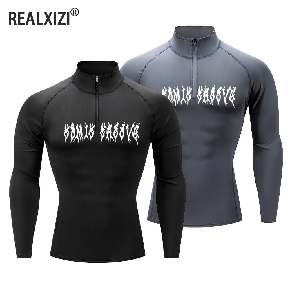 Men's Running T Shirt Quick Dry Bodybuilding Sport Shirt Long Sleeve Compression Top Fitness Tight Rashgard Gym T-Shirt Men