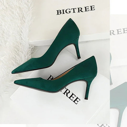 BIGTREE Large Size 43 Women Pumps Stilettos Sexy High Heels 7cm Elegant Spring Autumn Ladies Shoes Zapatos Mujer