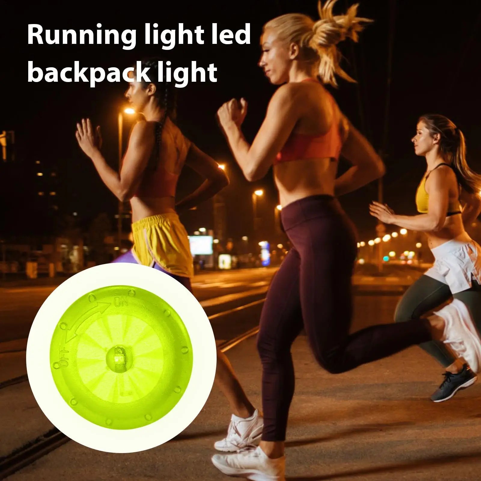 1pc LED Running Light Outdoor Backpack Safety Clip Walking Lamp for Night Portable Emergency Light