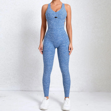 Seamless Yoga Jumpsuits Sports Fitness Peach Hip Raise Cross Beauty Back Dance Belly Contracting One-piece Tracksuits for Women