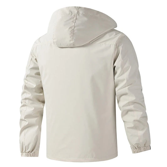 Hooded Waterproof Jacket Men Outdoor Softshell Zip Up Outwear Windbreaker Hiking Camping Coats Lightweight Spring Autumn Coats