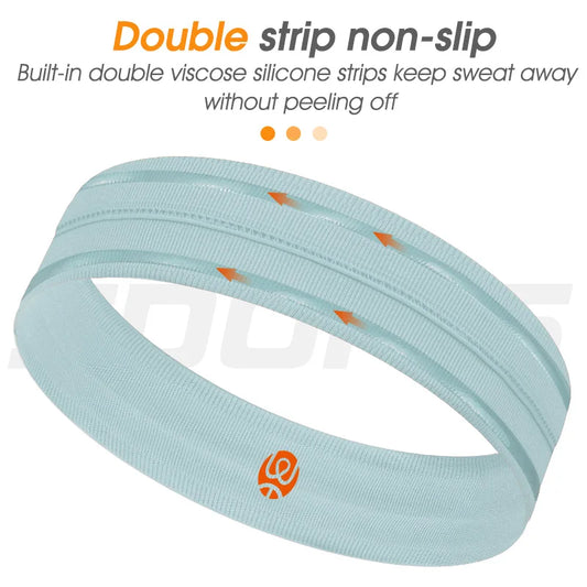 Unisex Sports Headband Sweatband for Cycling Yoga Running Gym Tennis Anti Slip Breathable Workout Headwear Gear Sports Headband