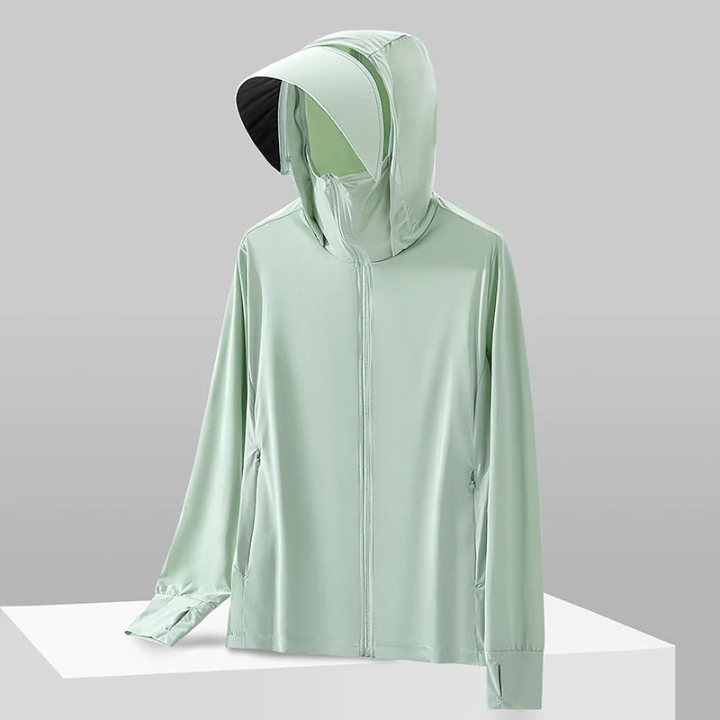 Summer New High Quality Ice Silk Women Sunscreen Clothing Outdoor Sports Sweat-absorbing Quick Drying UV Protection Couple Coat