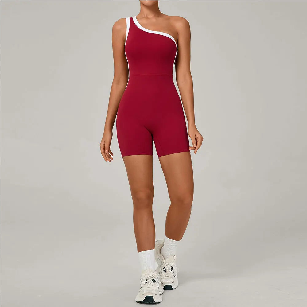 Gym Bodysuit Short Jumpsuit Playsuit Women Tracksuit One Piece Sport Overalls Yoga Romper Fitness Workout Clothes Sportswear