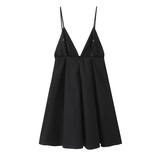 Simple V-neck Sleeveless Strap Short Dress Independent Station Women's Clothing 2563002 Elegant Mini Dress for Women