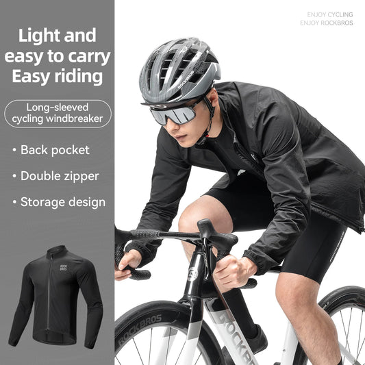 ROCKBROS Lightweight Cycling Windbreaker Portable Windproof Jacket Reflective Sunscreen Coat Men Outdoor Sports Cycling Clothing