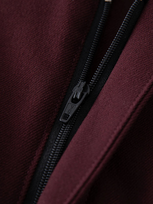 Women Winter Black Commuter Pants High Waist Thicken Back Elastic Waist Female Long Dark Red Casual Trousers