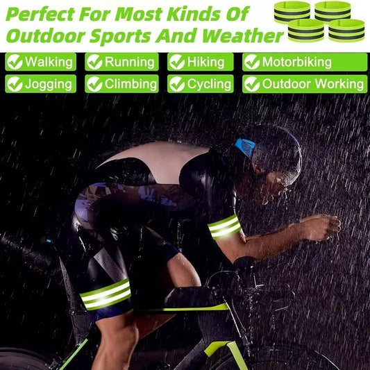 Safety Reflector Tape Bands For Wrist Arm Ankle Leg High Visibility Reflect Straps Night Walking Cycling Running Reflective