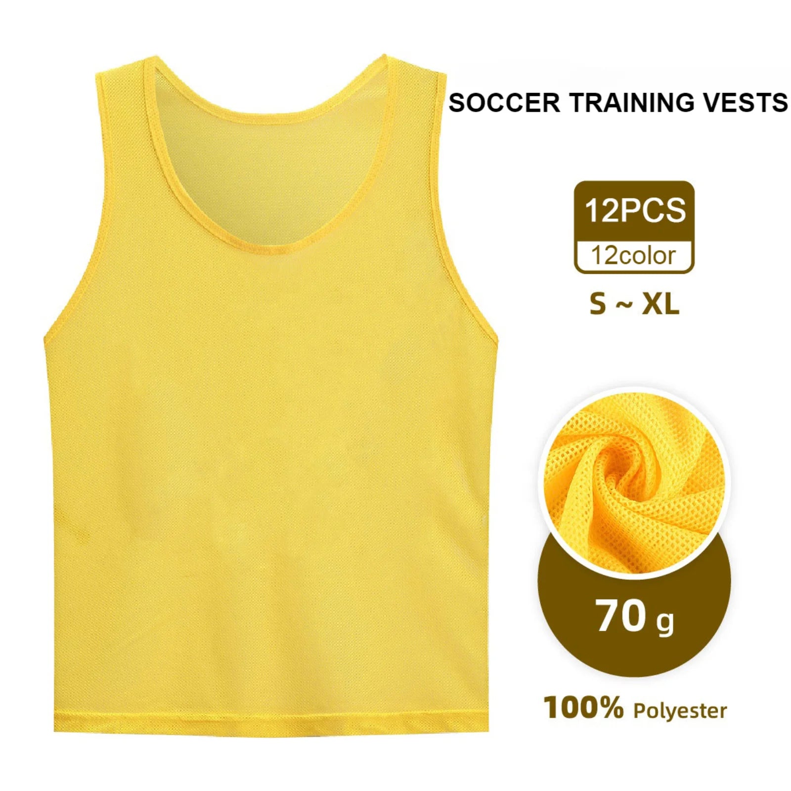 12PCS Children Adults Soccer Pinnies Quick Drying Football Jerseys Vest Scrimmage Practice Sports Vest Breathable Team Training