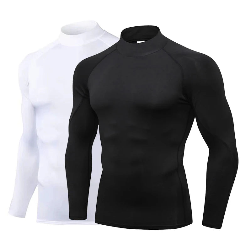 Men Sport T-shirt Quick Dry Bodybuilding Running Shirt Long Sleeve Compression Top Fitness Tight Athletic Gym Workout Shirts Men