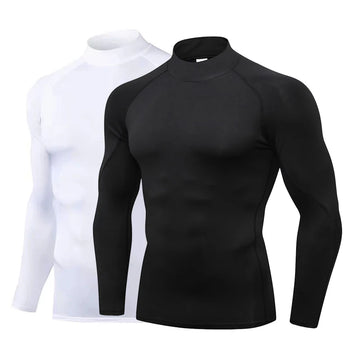 Men Sport T-shirt Quick Dry Bodybuilding Running Shirt Long Sleeve Compression Top Fitness Tight Athletic Gym Workout Shirts Men