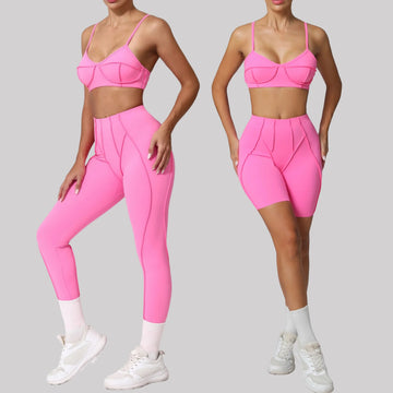 Seamless Yoga Sets Sports Fitness High Waisted Peach Hip Quick Drying Sports Bra Suits Workout Clothing Gym Sportswear for Women