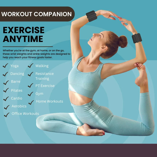 Silicone Wristband Wearable Ankle&Wrist Weights bracelet Adjustable Arm&Leg Weighted Bracelet for Fitness, Running, Gym Training