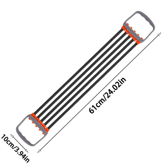 Full Body Workout Set - Chest Expander with 5 Removable Resistance Bands for Pilates, Push Ups, and Muscle Training - Strengthen