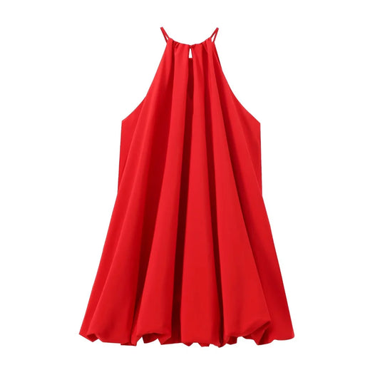 2024ZAR4 Summer New Women's European and American Style Fashion Casual Western style Balloon Style Short Dress