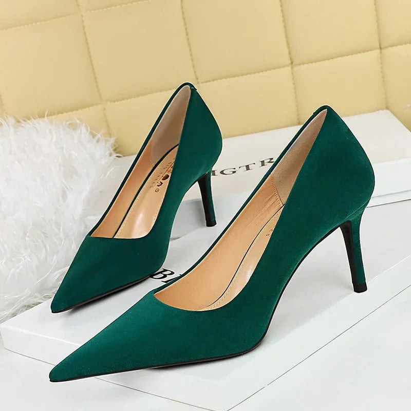 BIGTREE Large Size 43 Women Pumps Stilettos Sexy High Heels 7cm Elegant Spring Autumn Ladies Shoes Zapatos Mujer
