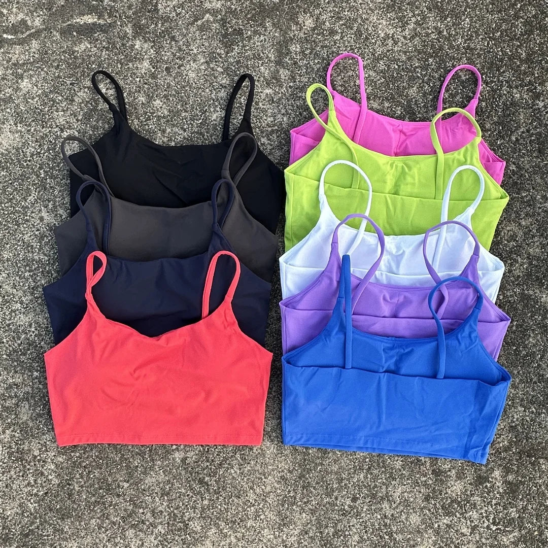 Solid Color Women Fitness Sports Bra Top Gym Yoga triangle backless Athletic Back Cutout Cross Tight Workout Soft With Chest Pad