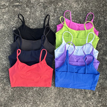 Solid Color Women Fitness Sports Bra Top Gym Yoga triangle backless Athletic Back Cutout Cross Tight Workout Soft With Chest Pad