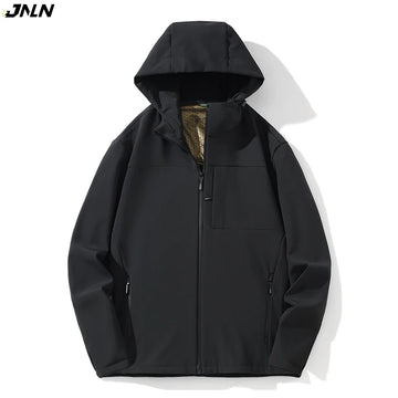 JNLN Winter Soft Shell Jackets Men Waterproof Windproof Warm Fleece Jacket Hiking Camping Climbing Skiing Outdoor Thermal Coat