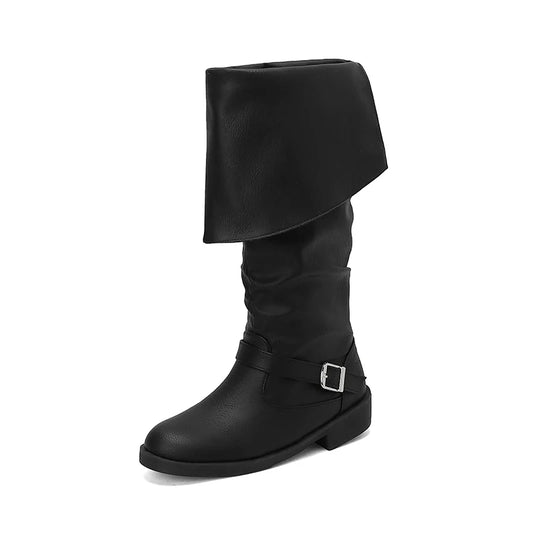 Medieval Leather Boots Jack Sparrow Renaissance Half Haddock Shoes Footwear Larp Pirate Warrior Vintage Jackboot For Adult