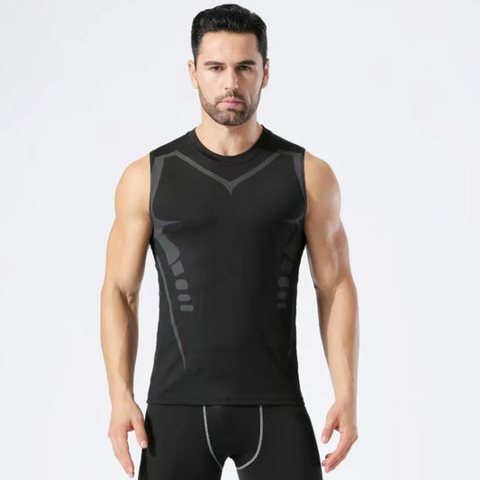 New Compression Tank Top Elasticity Gym wear Men Sleeveless Quick Drying Sportswear Fitness Bodybuilding Vest Workout Muscle Top