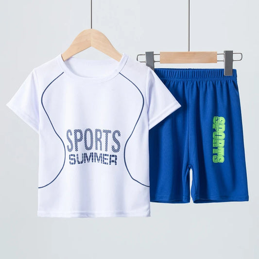 2/4 Pcs Of Summer Children's Quick-drying Sports Color Suit Boys Running And Playing Breathable Short-sleeved Girls Joker Shorts
