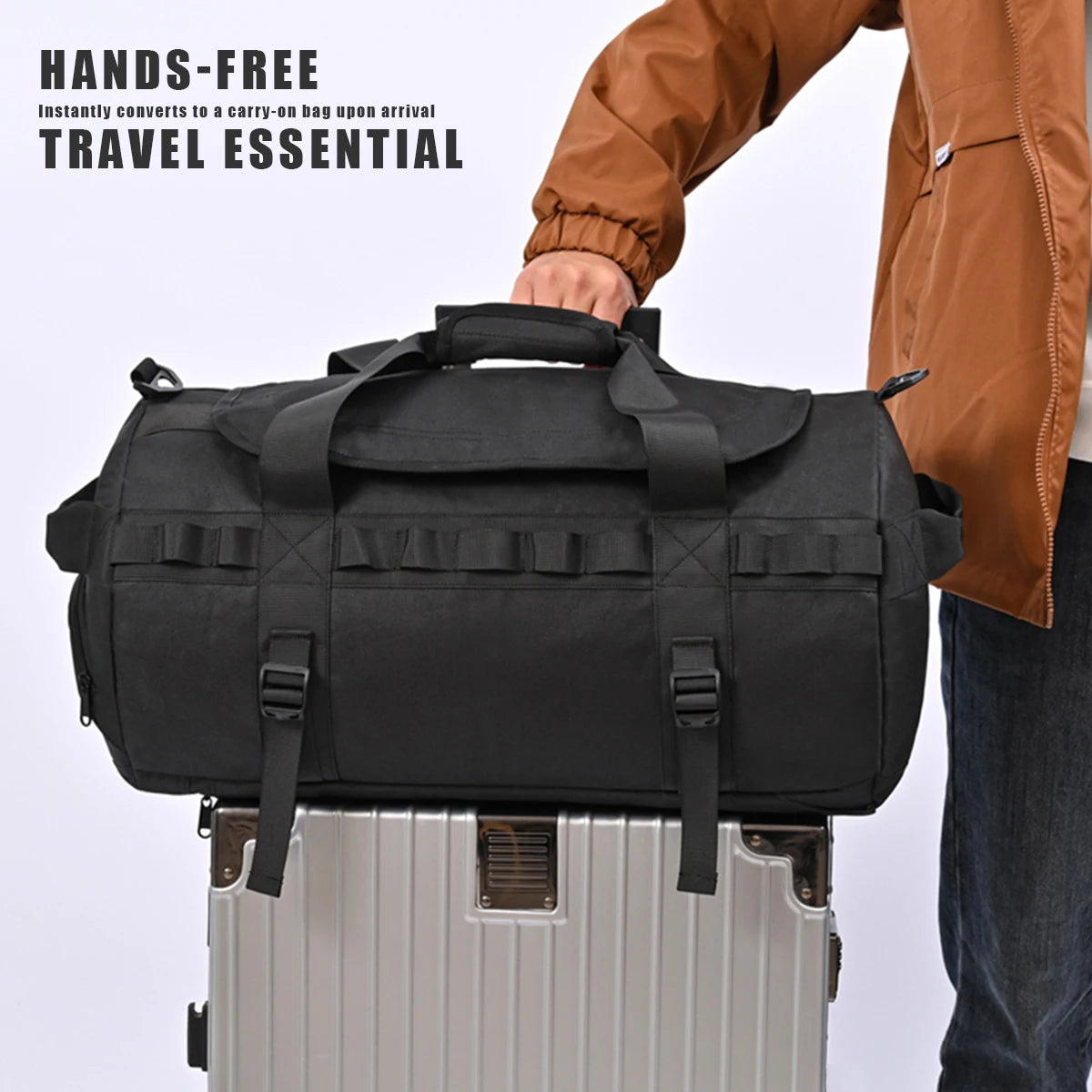 Travel Backpack, Mountaineering Bag, Men's and Women's Sports Business Trip Bag, Trendy School Bag, Large Capacity Travel Bag, F