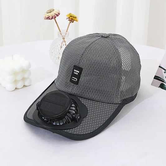 Summer New Breathable Mesh Hat Solar Charging Fan Hat Sun Shading Sun Protection Outdoor Leisure Men Women Adults Mz120