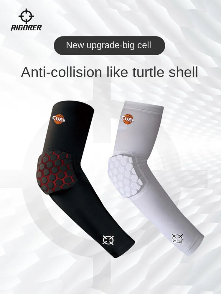 RIGORER 1PC Elbow Honeycomb Anti-collision Arm Protection Sun Protection Sports Fitness Training Football Basketball Equipment