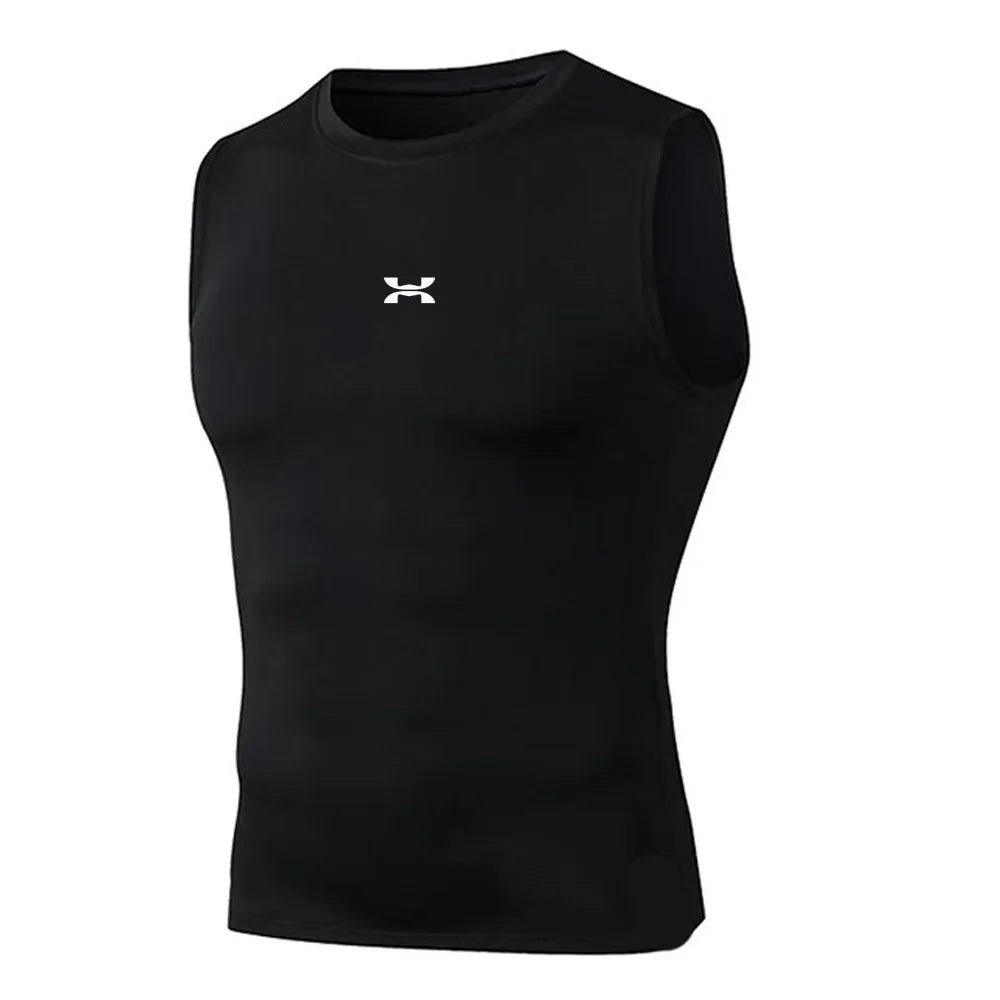 New Compression Tank Top Elasticity Gym wear Men Sleeveless Quick Drying Sportswear Fitness Bodybuilding Vest Workout Muscle Top