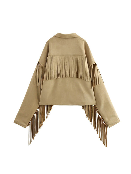 FANAN Streetwear Tassel Spliced Design Blazers For Women Single Breasted Fashion Jackets Female Coats 2025 Autumn New Clothing
