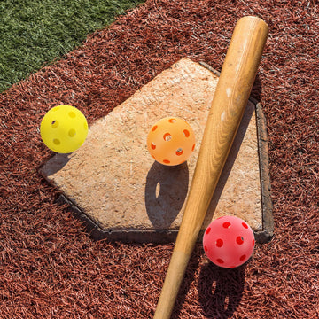 KOFULL 6Pcs Plastic Practice Baseballs Limited Flight Hollow Airflow Softballs for Indoor & Outdoor Sport Use 26 Holes