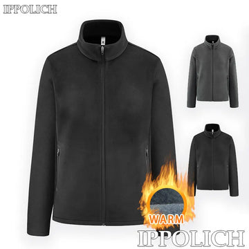 Autumn Winter Fleece Stand Collar Jacket Warmth Women Running Sports Stand Jacket Warm Men Outdoor Sport Running Gym Coat Warmth