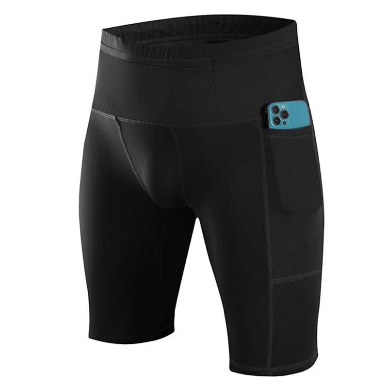 Men's Leggings Compression Pants Sports Leggings Basketball Quarter Shorts Quick Drying Running Training Stretch Fitness Pants