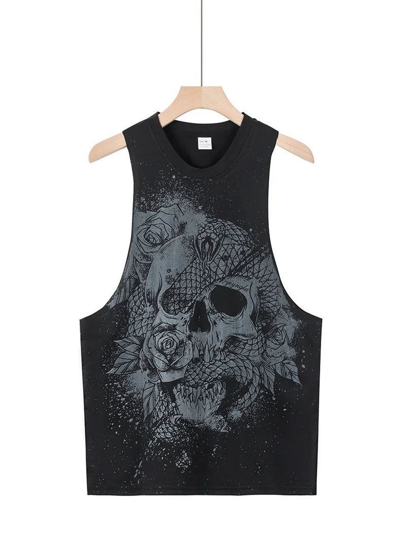 2025 NEW Summer Fitness Tank Top Men Sports tank top Fashion Comfortable Printed Loose tops printing running Sleeveless vest Men