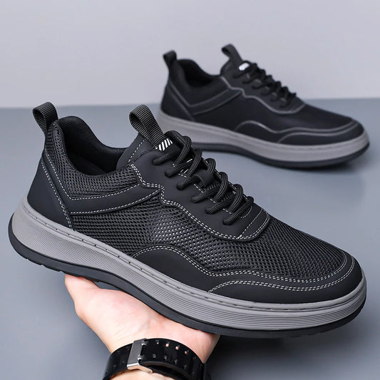 2025New Summer Comfortable Lightweight Thick-Soled Shoe British Style Outdoor Antiskid Trendy Sports Shoes Lace-Up Walking Shoes