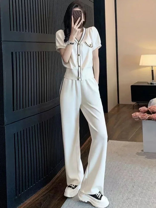 Office Ladies Trouser Wear To Work Professional Korean Style Clothes Tailor Fashion Clothing 2025 Women's Pants Two Piece Set